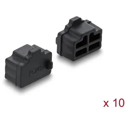 DELOCK Staubschutz f. RJ45 Buchse Silikon 10 St. schwarz