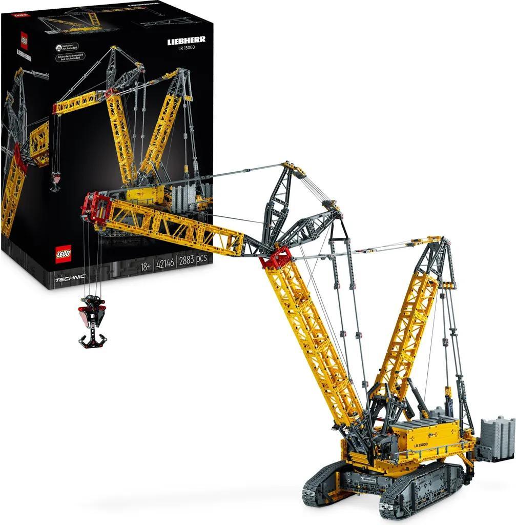 LEGO Liebherr LR 13000 42146 Technic Raupenkran, ferngesteuert, für Erwachsene, 100 cm hoch, 110 cm lang, 28 cm breit, 2.883 Teile, mit Control+ App