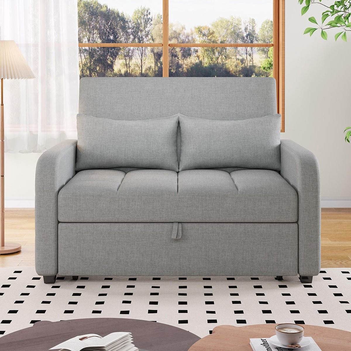 Pugsdrly Multifunctionele opklapbare slaapbank met verstelbare rugleuning, 180 x 127 cm