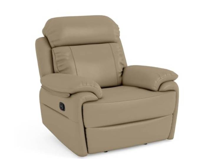 Orlando Relaxsessel Echtleder Cappuccino-Beige 99x98x104 – Fernsehsessel mit Liegefunktion – Komfortabler Polstersessel Zero Wall für Wohnzimmer – Ergonomischer Ledersessel, Klassisches Design