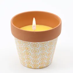 MARELIDA Duftkerze Citronella in Tontopf Terrakotta gelb