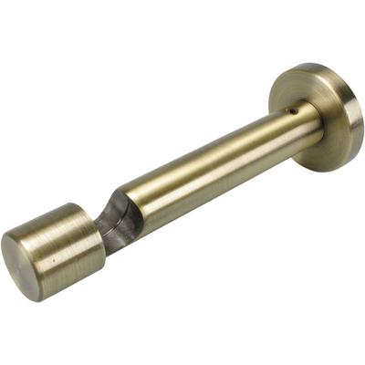 Träger LIEDECO, gold (messingfarben, antik), Ø:1,6cm, Gardinenstangenhalterungen, mit Schraubkappe für Gardinenstangen Ø 16 mm