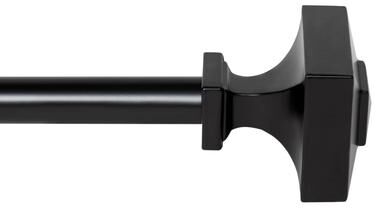 Deco Window Adjustable Curtain Rod for Windows 18 to 44 Inch with Rustic Ball Finials (Pack of 1, Black)