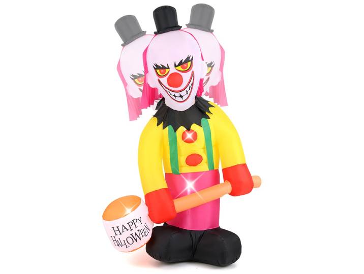 180cm Halloween Deco Buitenshuis LED Opblaasbare Clown Halloween Spook met Schuddend Hoofd Enge Deco Spook Zelfopblazend