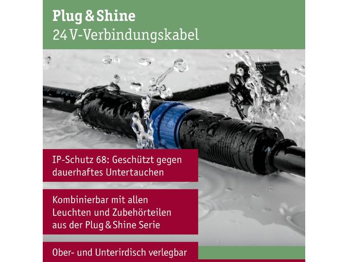 Plug & Shine Kabel 10m 5 uitgangen IP68 Zwart