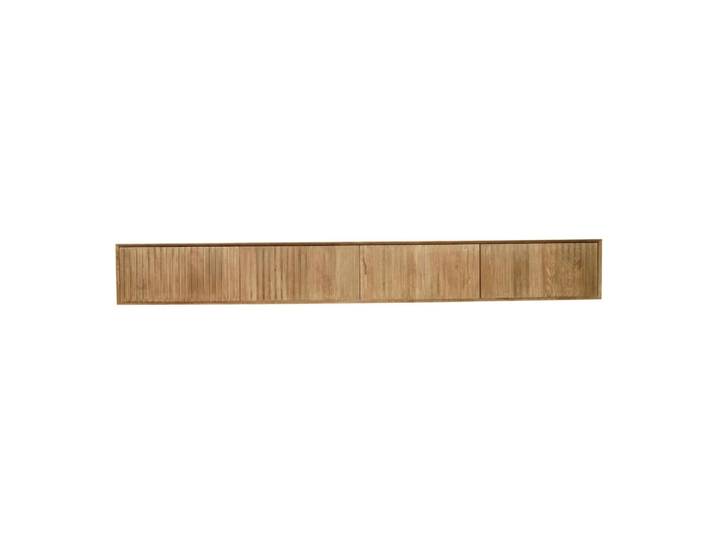Meuble tv suspendu en bois rainuré clair 280 cm