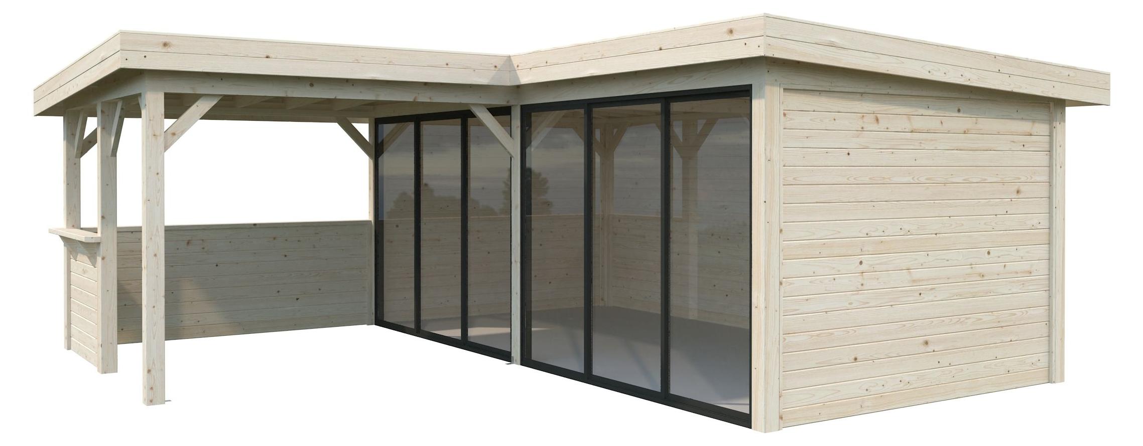 Pavillon Palmako Lenna Slide Plus 24,9 m² Set 722 588 x 588 cm natur
