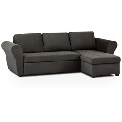 BOOOM Ecksofa mit Funktion Lasse Stoff Braun Espresso