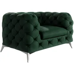 CHESTERFIELD-SESSEL Laura Flasche Grün Samt