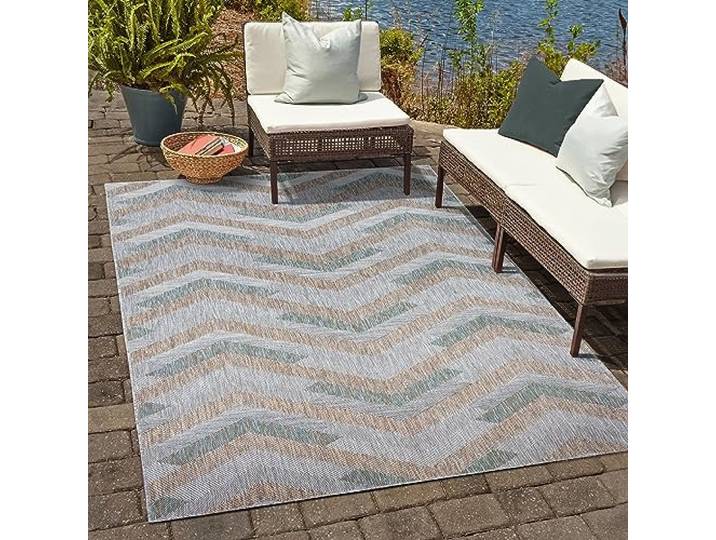 SANAT Melissa Outdoor Teppich Wetterfest - Balkon Teppich Wasserabweisend - Teppich für den Innen und Außenbereich, Terrasse, Garten, Wohnzimmer oder Küche - Multi, 160x230 cm