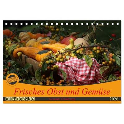 Frisches Obst und Gemüse (Tischkalender 2026 DIN A5 quer), CALVENDO Monatskalender