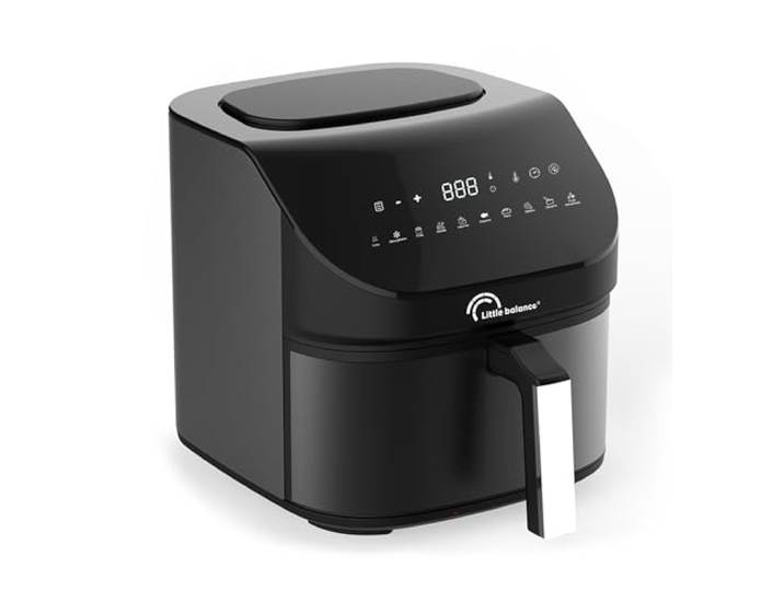 LITTLE BALANCE 8704 Crousty Light XL\, Friteuse sans huile\, Air Fryer\, 10 programmes pré-définis\, 7 litres pour 6 personnes\, 1600 W\, Noir