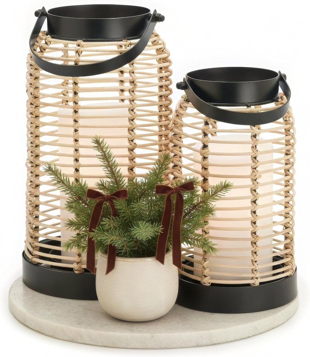 Handgemaakte rotan Boho lantaarns voor moderne decoratie