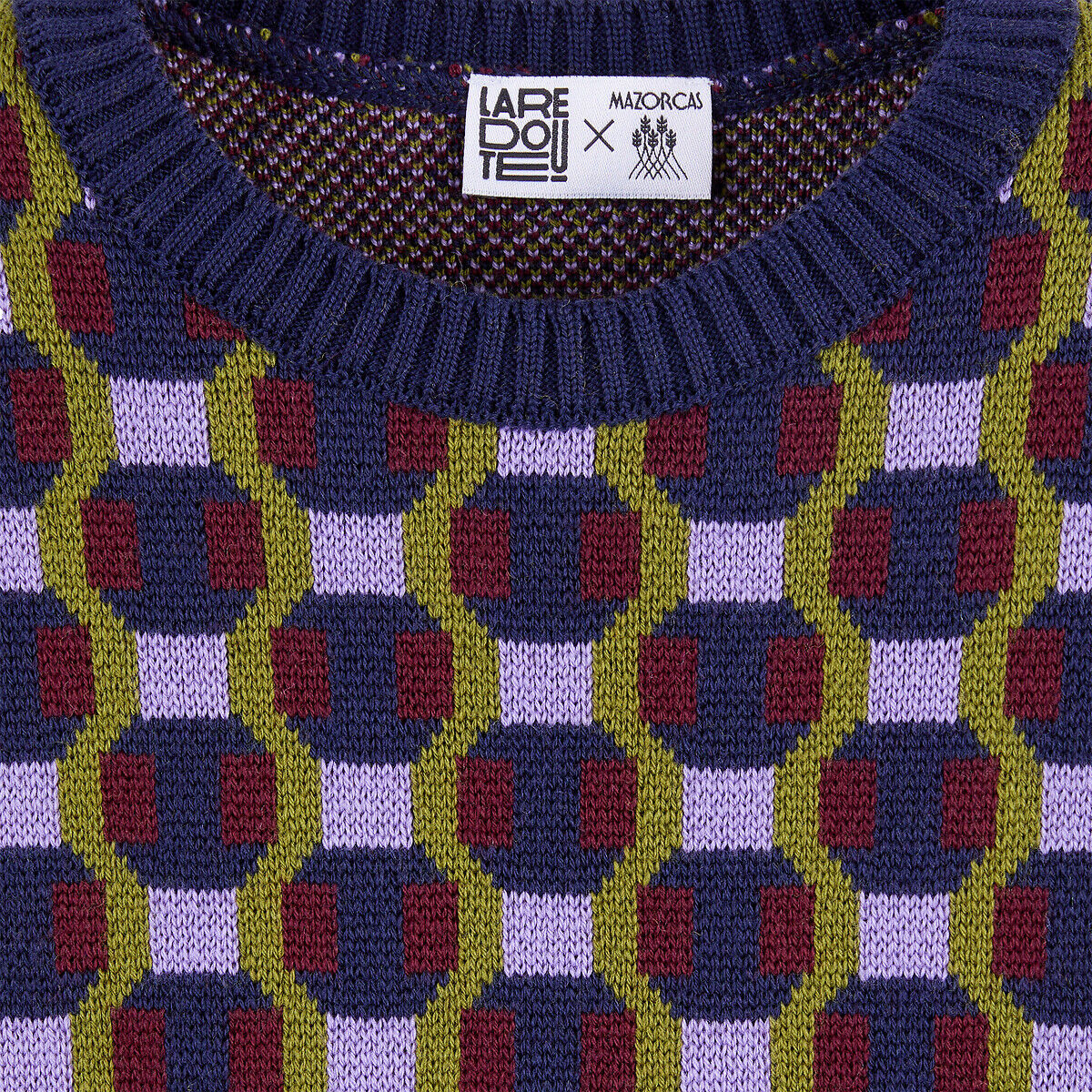 LA REDOUTE X MAZORCAS Pull plastron graphique, sans manches, en laine mérinos