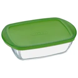Pyrex Glasbehälter mit Deckel, Vorratsbehälter, Grün, Transparent