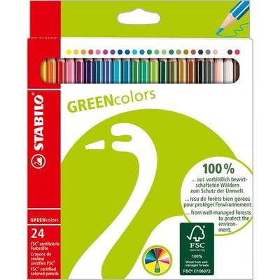 STABILO Umweltfreundlicher Buntstift - GREENcolors - 24er Pack - mit 24 verschiedenen Farben
