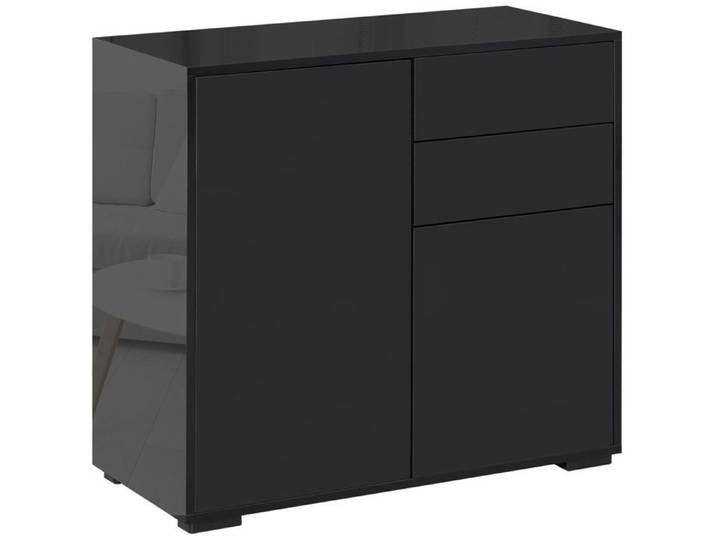 Buffet bahut - TANANT - Moderne - 2 tiroirs - 2 portes - Noir 79x36x74cm