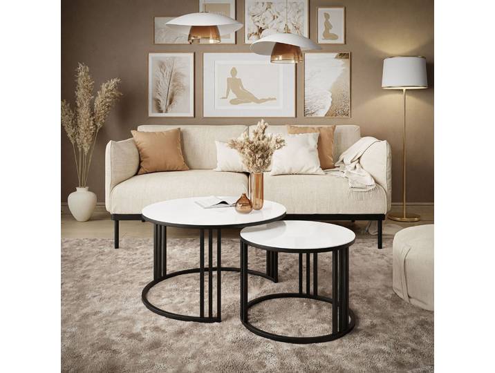 Runder Couchtisch 2in1 LORI GLASS