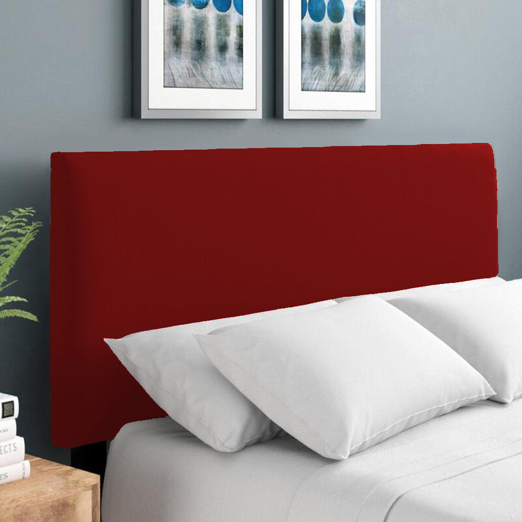 17 Stories Erian Upholstered Chenille Headboard Velvet/Burgundy Kingsize (5')