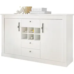 SIDEBOARD weiß Pinie Landhaus, hohe Kommode 166 x 100 cm, Soft-Close-Funktion