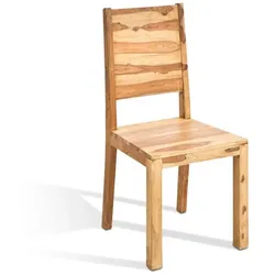 2er-Set WOLFMÖBEL Stuhl Yoga 6513 Holz Braun Sheesham