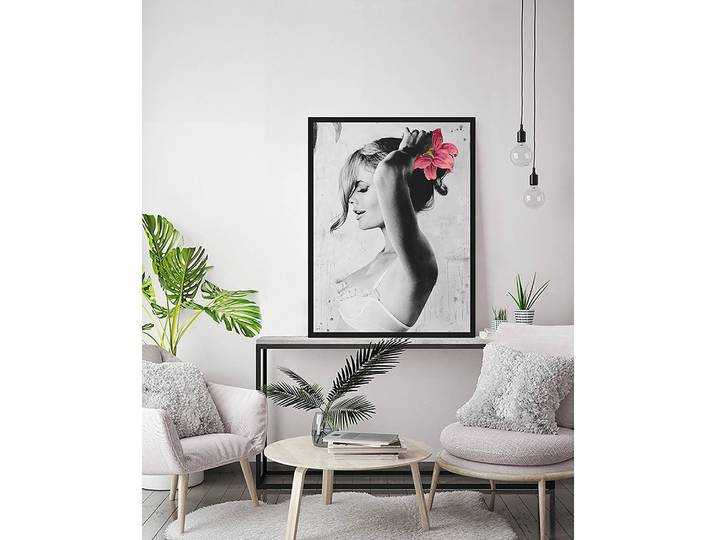 Bild Kate Moss IV Rahmen: Massivholz Buche, lackiert Abdeckung: Plexiglas Schwarz 63 x 83cm