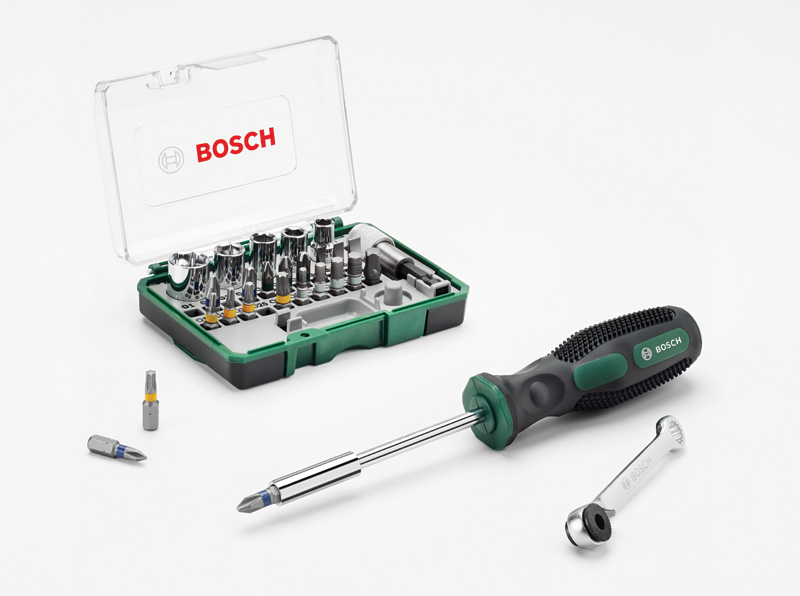 Bosch 27-teiliges Mini-Ratschen-Set + Handschraubendreher 2607017331
