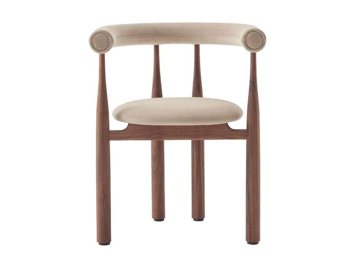 New Works Bukowski Armlehnstuhl gepolstert Walnut, Megan 26 Beige