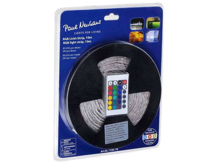 PAUL NEUHAUS LED-Streifen TEANIA , bunt, Dioden 300 Stk. Flammen 300 Stk., Gesamtlänge 12,2m, Lichterketten, 10 Meter, LED-Streifen