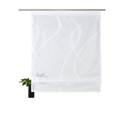 Raffrollo OTTO HOME "Cellino" Gr. 5, weiß, B:120cm H:140cm, Jacquard, Obermaterial: 100% Polyester, Raffrollos, Transparent, klassisch gewirkte Netzoptik, Polyester, Wellen