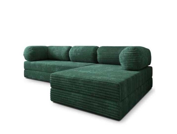 Masseno Schaumstoff-Ecksofas ETERA mit Schlaffunktion, Modulares Schlafsofa aus Schaumstoff, Klappbares Bodensofa, Boneless, Ohne Montage - Grün, TILIA 39