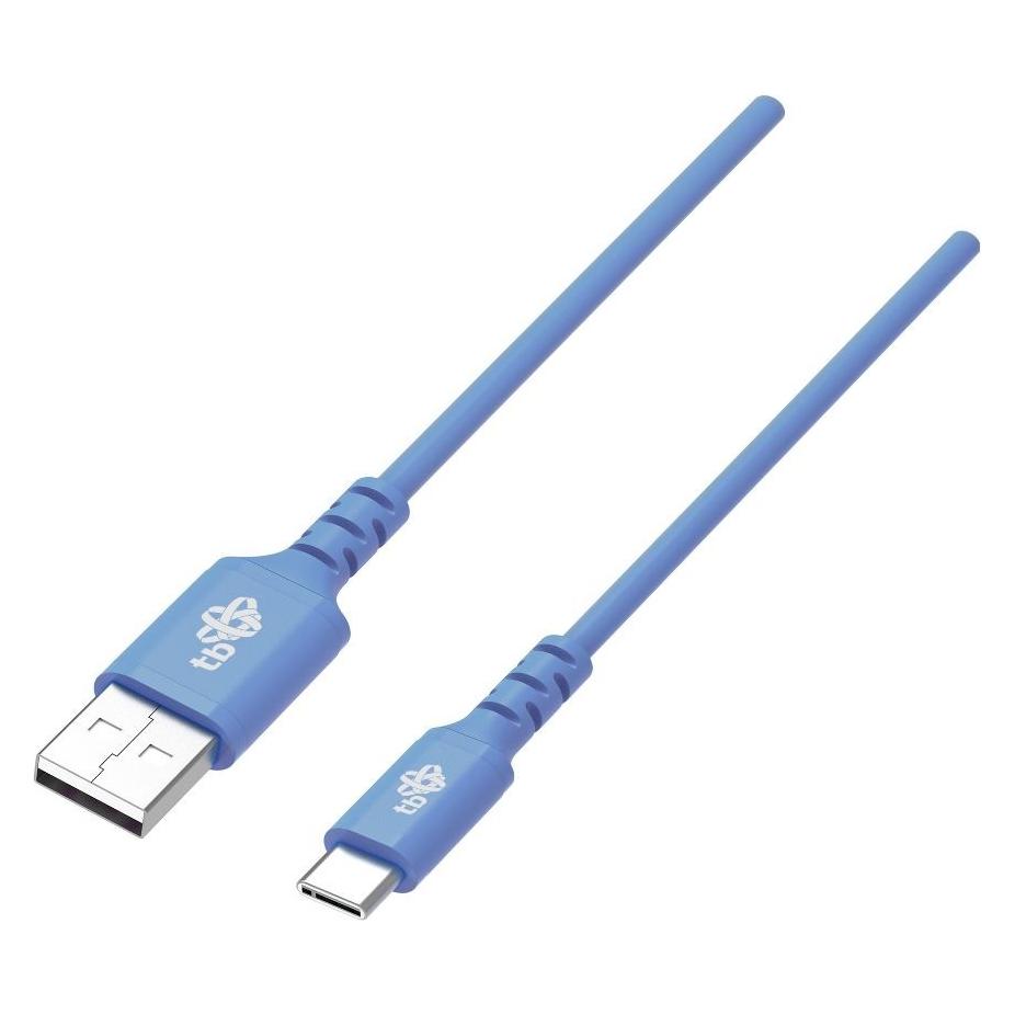 Print USB-USB-C 1 m langes, blaues Schnellladekabel aus Silikon (1 m) (33373974)