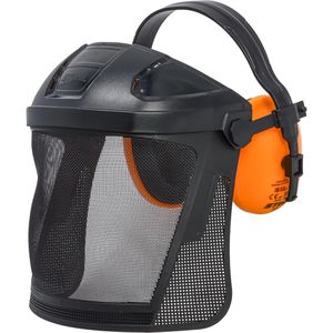 Stihl Gesichtsschutz FUNCTION GPA 24, EN 352, EN 1731, Netzvisier aus Polyamid, schwarz, klappbar, mit Gehörschutz