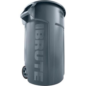Rubbermaid Mülltonne Wheeled Brute 167 Liter, grau, aus Kunststoff, mit Rädern