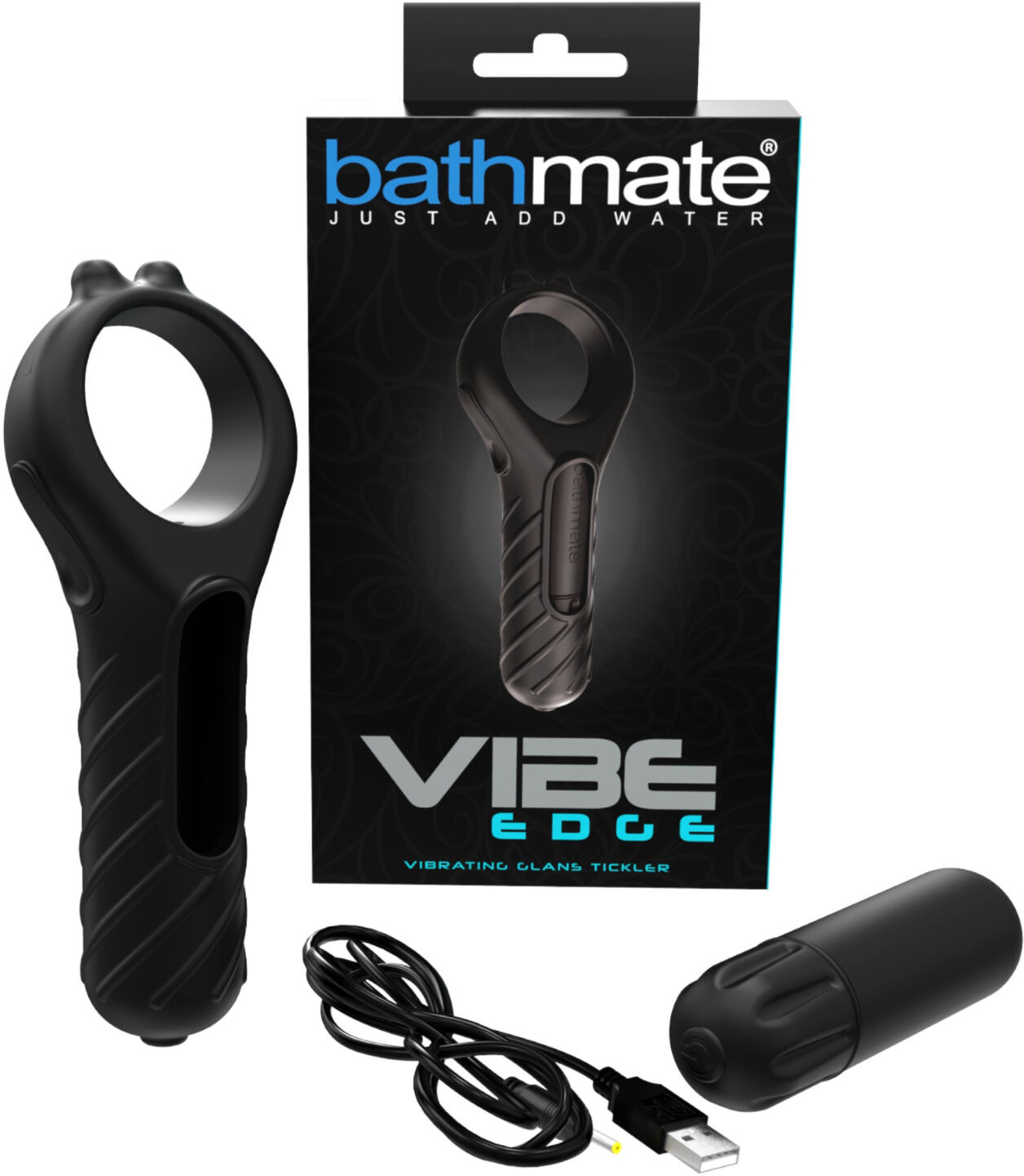 Bathmate Vibe Edge - rechargeable vibrator (black)