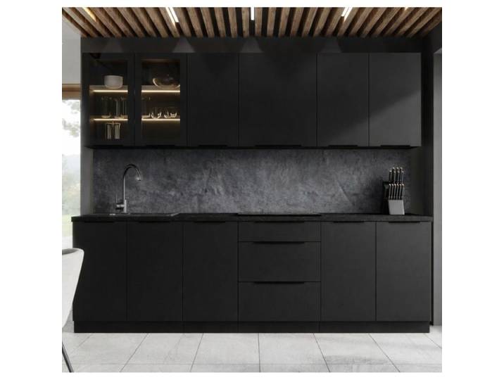 Cuisine complète moderne noire 260cm MAO