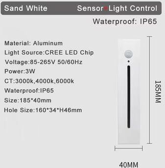 Inspired Finds Smart Motion Sensor LED Stair Wall Light Recessed Step Lamp 3W sand White Sensor 6000k Cold Light