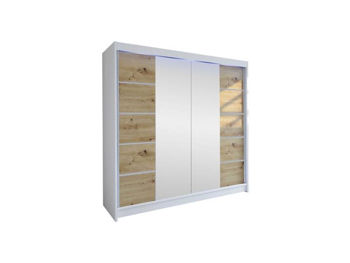 SCHWEBETÜRENSCHRANK Talin V, mit RGB LED Beleuchtung