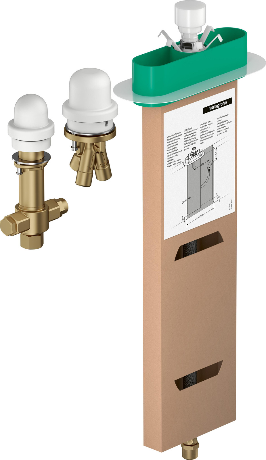 Hansgrohe basisunit voor eenhendelbadmengkraan met 3 aansluitingen