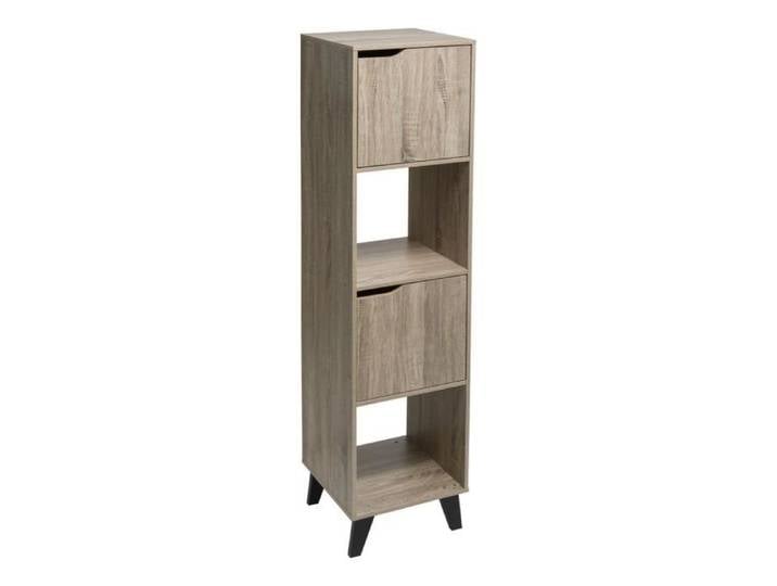Etagère - PEGANE - 4 cases - Bois naturel - 34x32x146 cm
