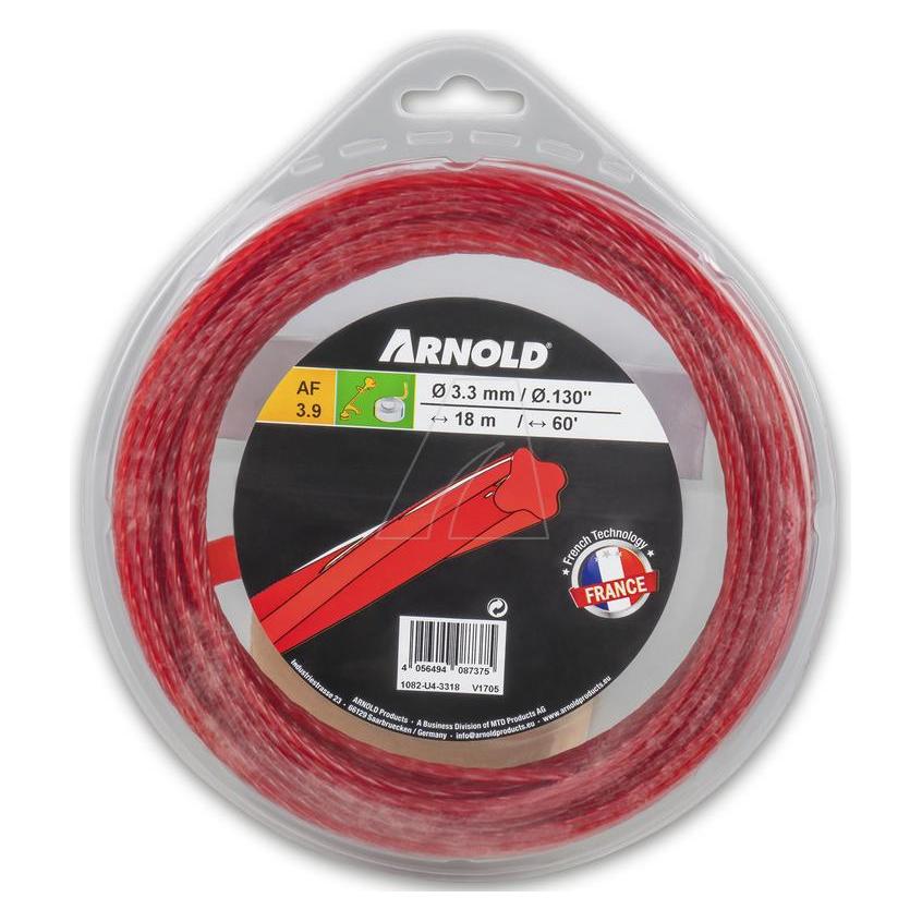 Arnold Trimmerfaden, rund, gedreht, rot, 3,3 mm, 18 m (Rasentrimmer) (1082-U4-3318)