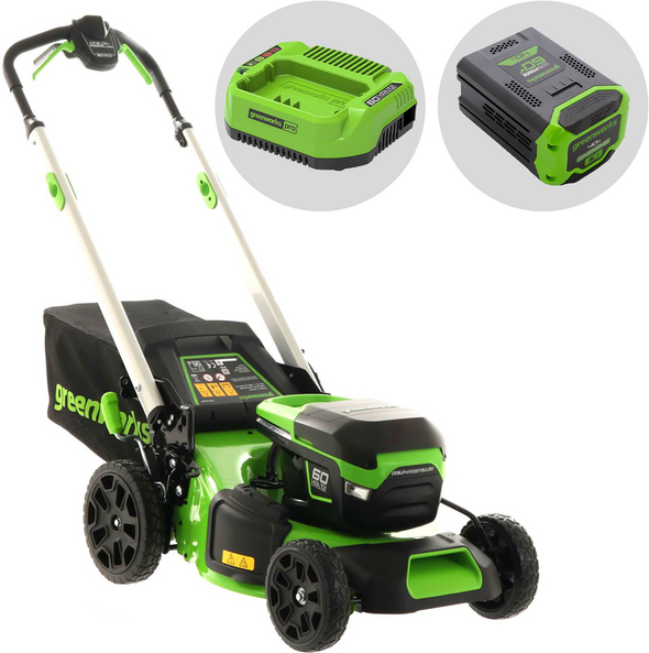 Greenworks GD60LM46SP - Tagliaerba semovente a batteria - 60V/4Ah - Taglio 46 cm