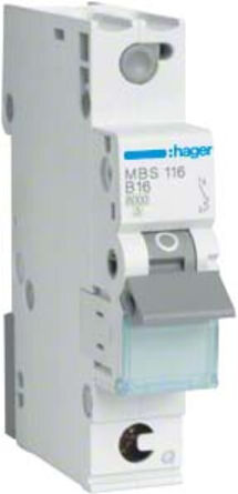Hager Disjoncteur unipolaire B-16A, 6kA, 1M QC MBS116 (MBS116)