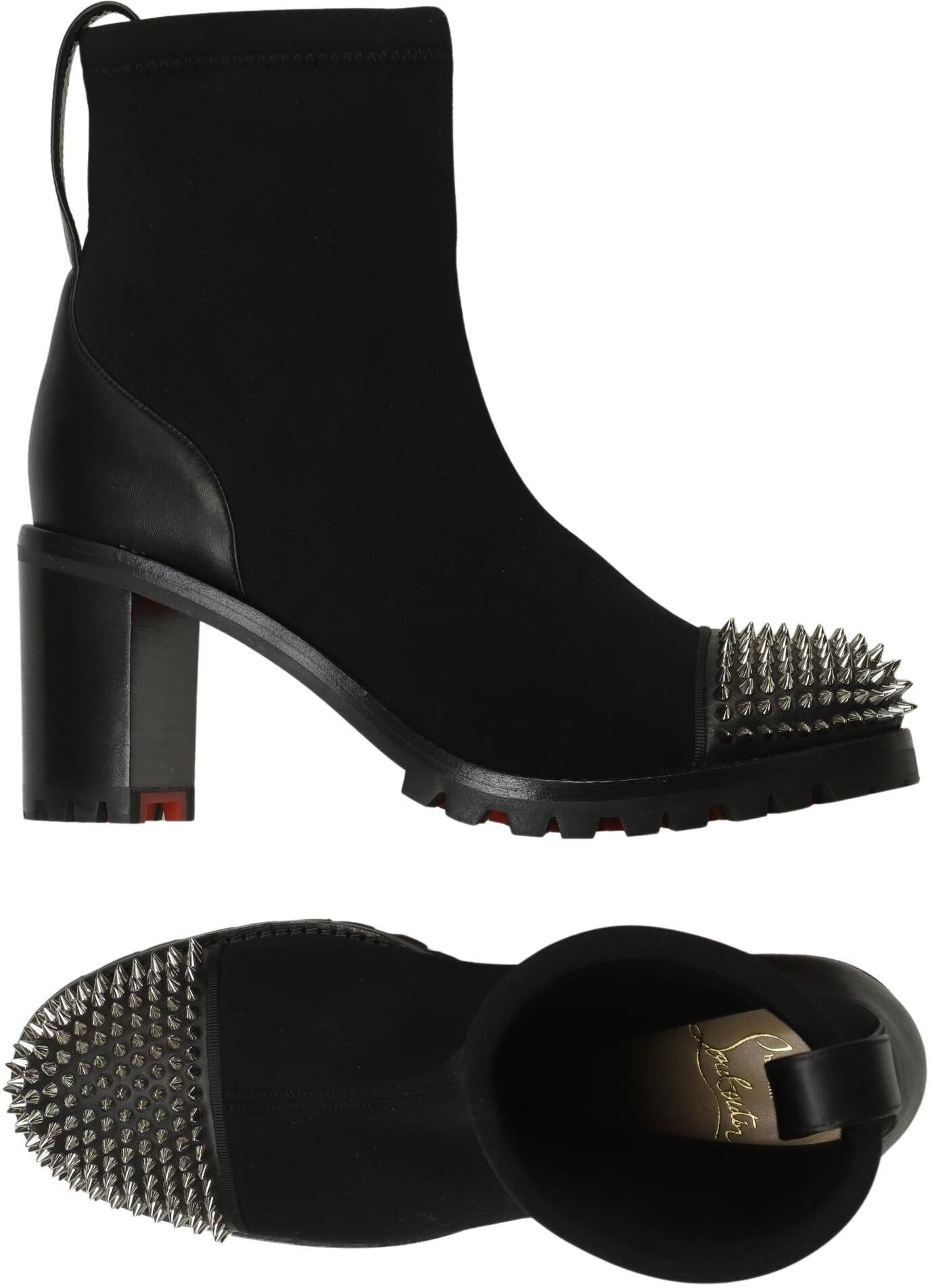 Christian Louboutin Damen Stiefelette, Schwarz, Gr. EU 38.5, kein / Etikett - Second Hand