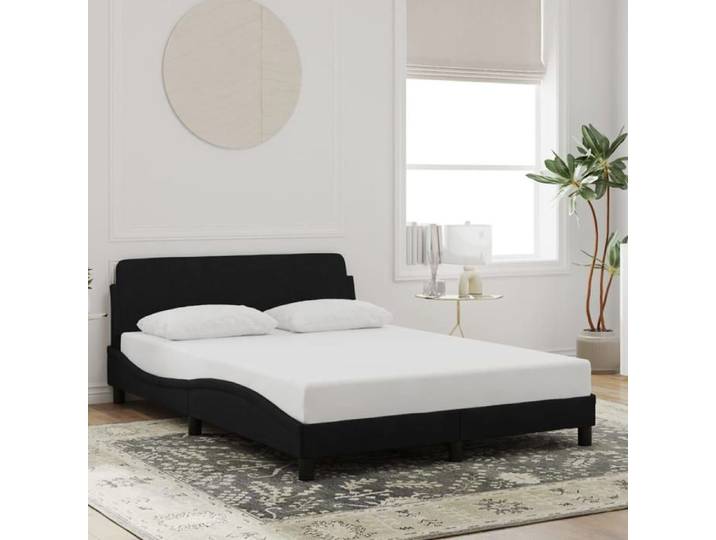 Cadre de lit Dover noir 140x190 cm velours 373174