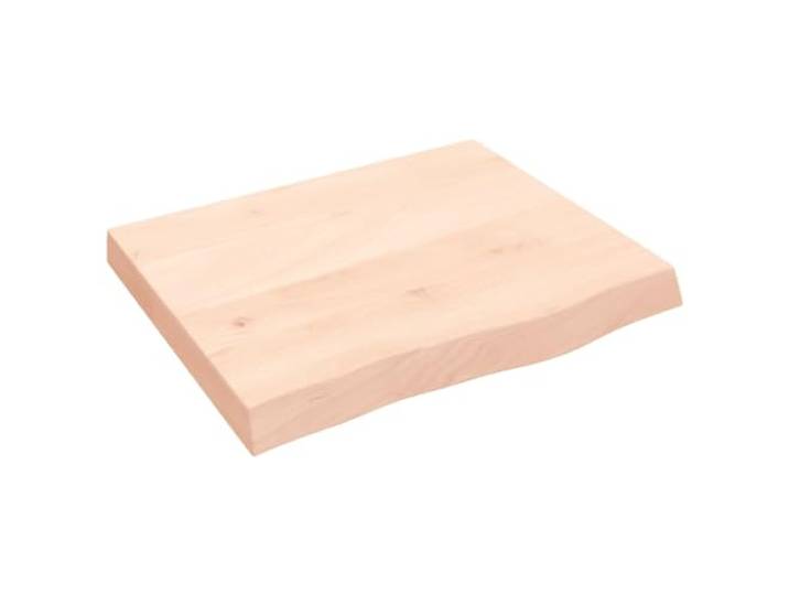 NKOPPFG Tischplatte 60x50x(2-6) cm Massivholz Eiche Unbehandelt Naturkante, Handgefertigt, DIY-Projekt, Vielseitig Kombinierbar, Individuell