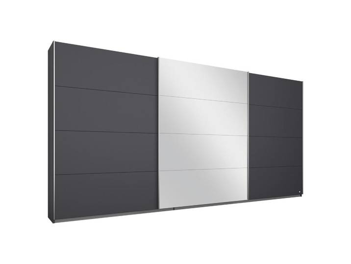 Luca Bessoni Schwebetürenschrank, grau-metallic, 5 Fächer, 361x210x62 cm, Blauer Engel, BQ - Bündnis für Qualität, Made in Germany, Schlafzimmer, Kleiderschränke, Kleiderschränke 3-türig