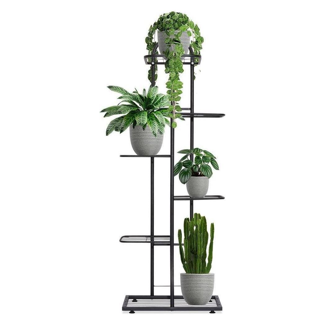 Vilde Kwietnik 6-poziomowy na doniczki metalowy czarny 118 cm (5904316453541)