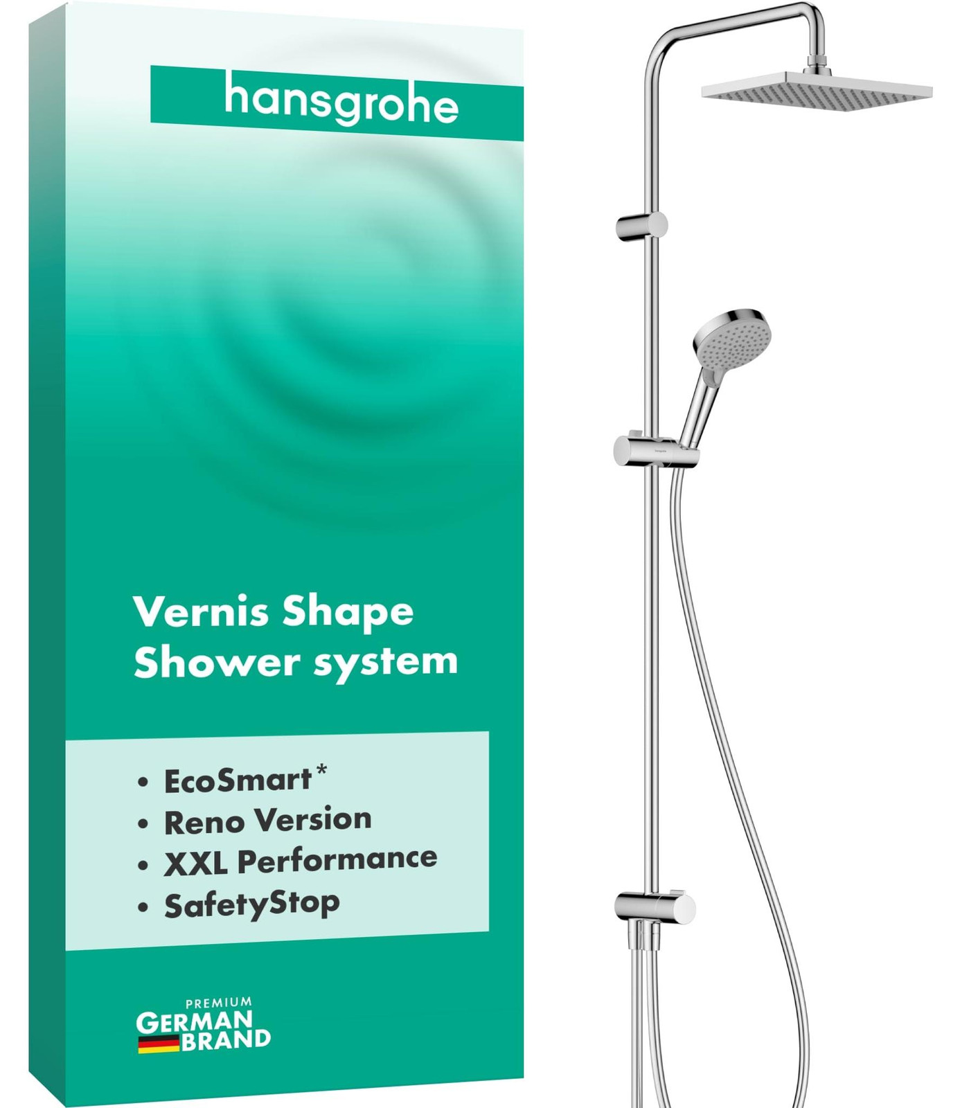 Dripio Douchesysteem Vernis Shape Reno, Chroom, 230 x 170 mm, Waterbesparend
