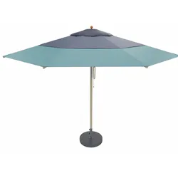Schirm Klassiker Breeze Ø350 cm Marine/Taubenblau/Wasserblau mit Flaschenzug, Mi...